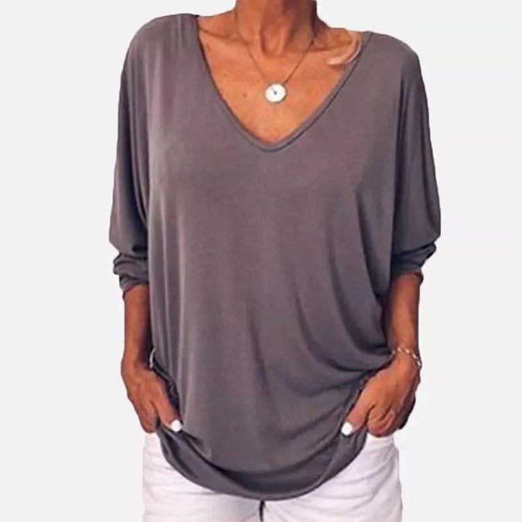 Plus Size Women Loose Baggy T-Shirt Buttonš