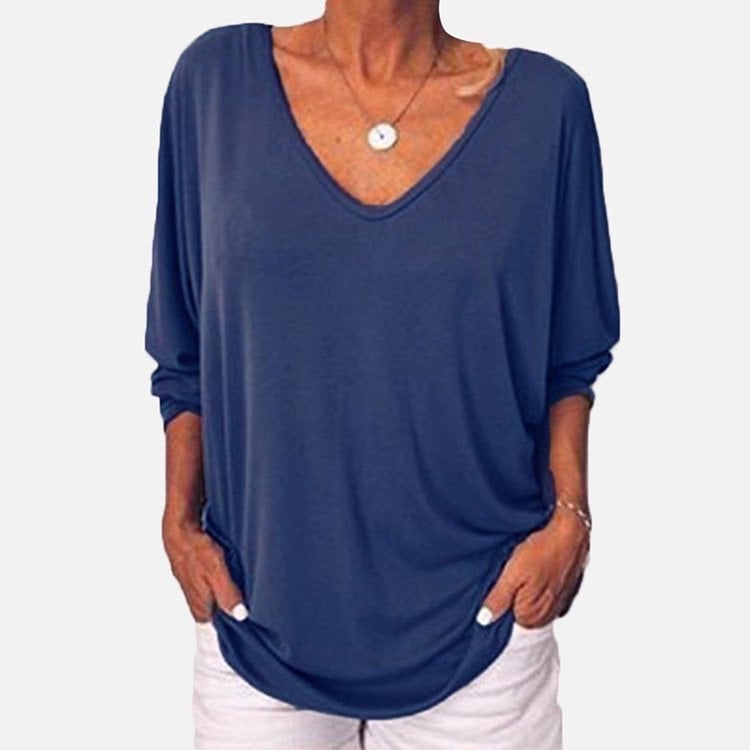 Plus Size Women Loose Baggy T-Shirt Buttonš