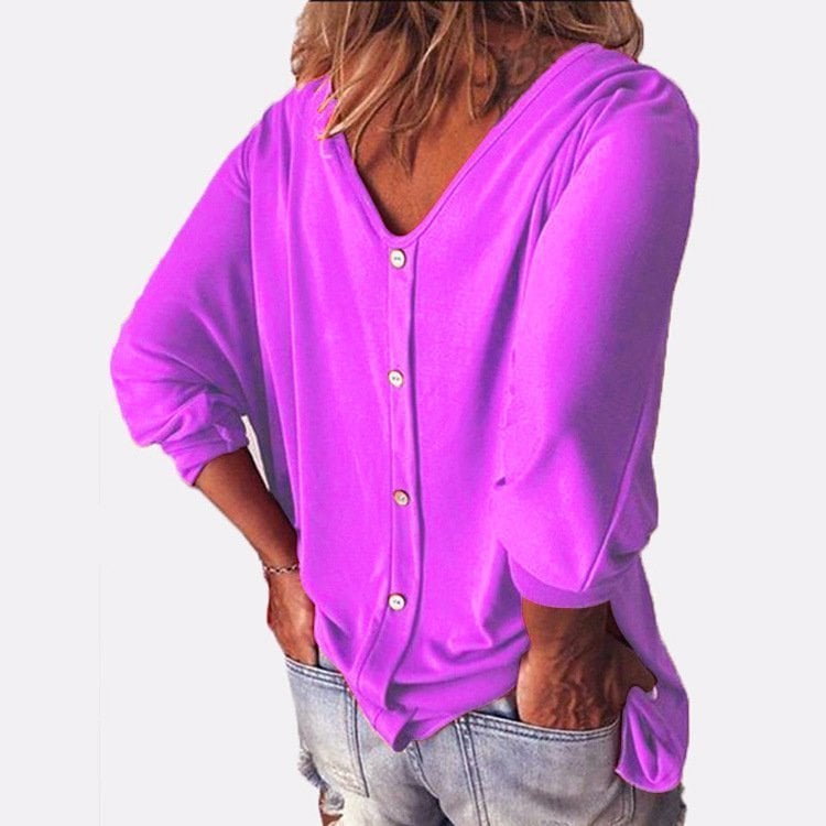 Plus Size Women Loose Baggy T-Shirt Buttonš