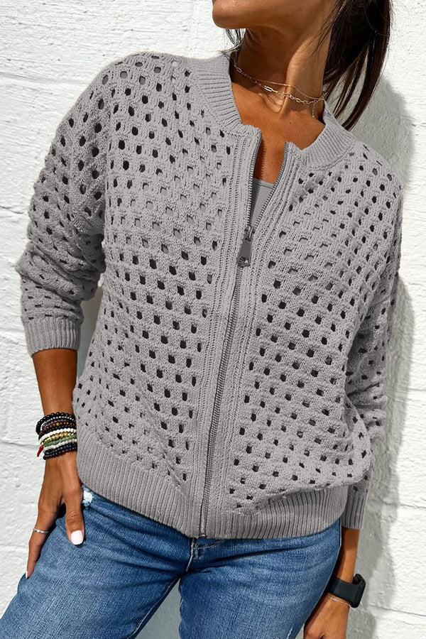Cozy Knit Zipper Jacket