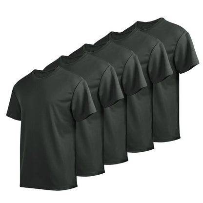 5 Pack Men's Short Sleeve Summer T-Shirts
