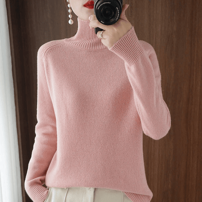 Women's Solid Turtleneck Knit Sweater