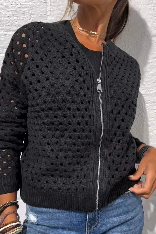 Cozy Knit Zipper Jacket