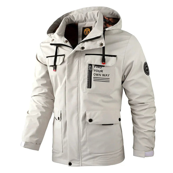 Men Water Resistant Hooded Coat