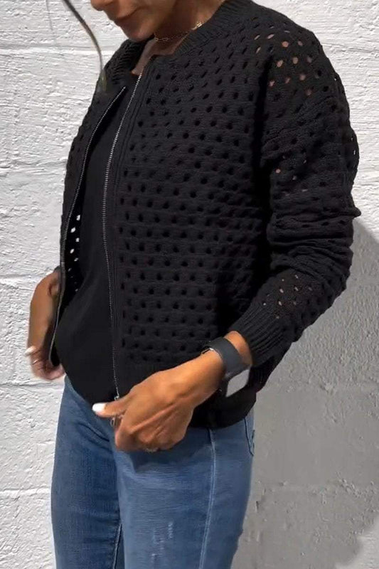 Cozy Knit Zipper Jacket